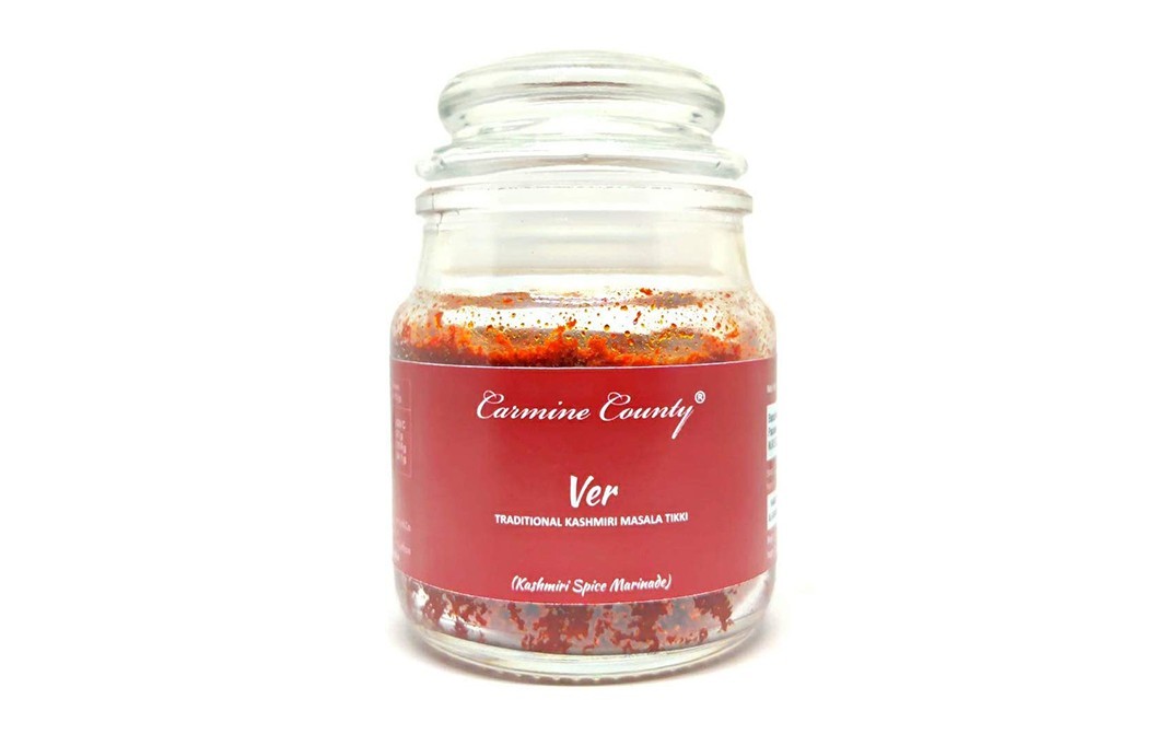 Carmine County Ver Traditional Kashmiri Masala Tikki Kashmiri Spice Marinade   Glass Jar  100 grams
